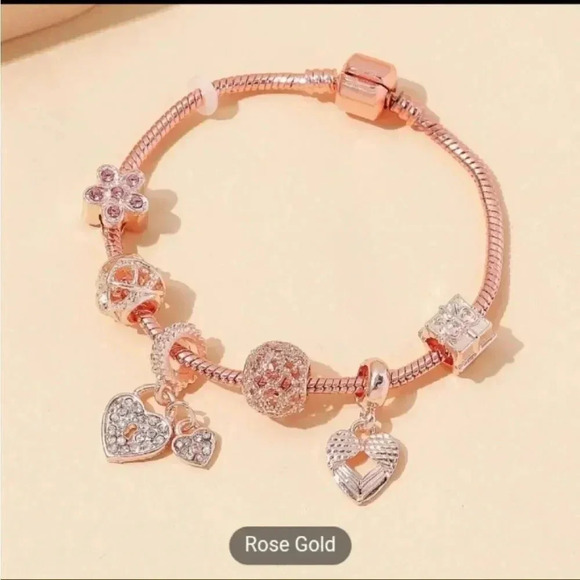 Vintage Minimalist Rhinestone Flower Peplum Beaded DIY Copper Bracelet 1pc. NWT. - Picture 4 of 4